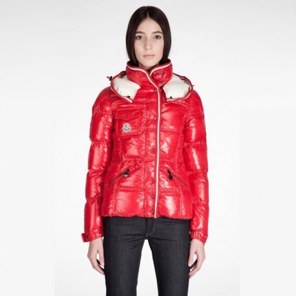 Moncler Alta Moda Collare Simple rosso Cappotti uscita